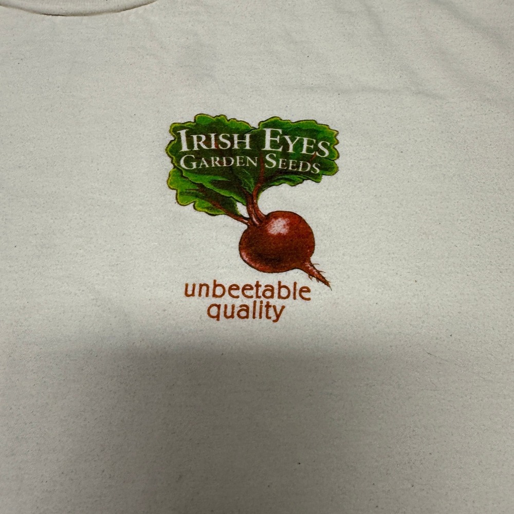 Cloud Organic Unisex T Shirt XL Cream Irish Eyes Garden Seeds Vegetable - Picture 4 of 8